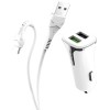 Автомобильное зарядное Hoco Z31 USB Type-C (белый)