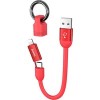 Кабель Hoco U87 Cool 2 в 1 USB - Lightning - Type-C (0.2 м, красный)